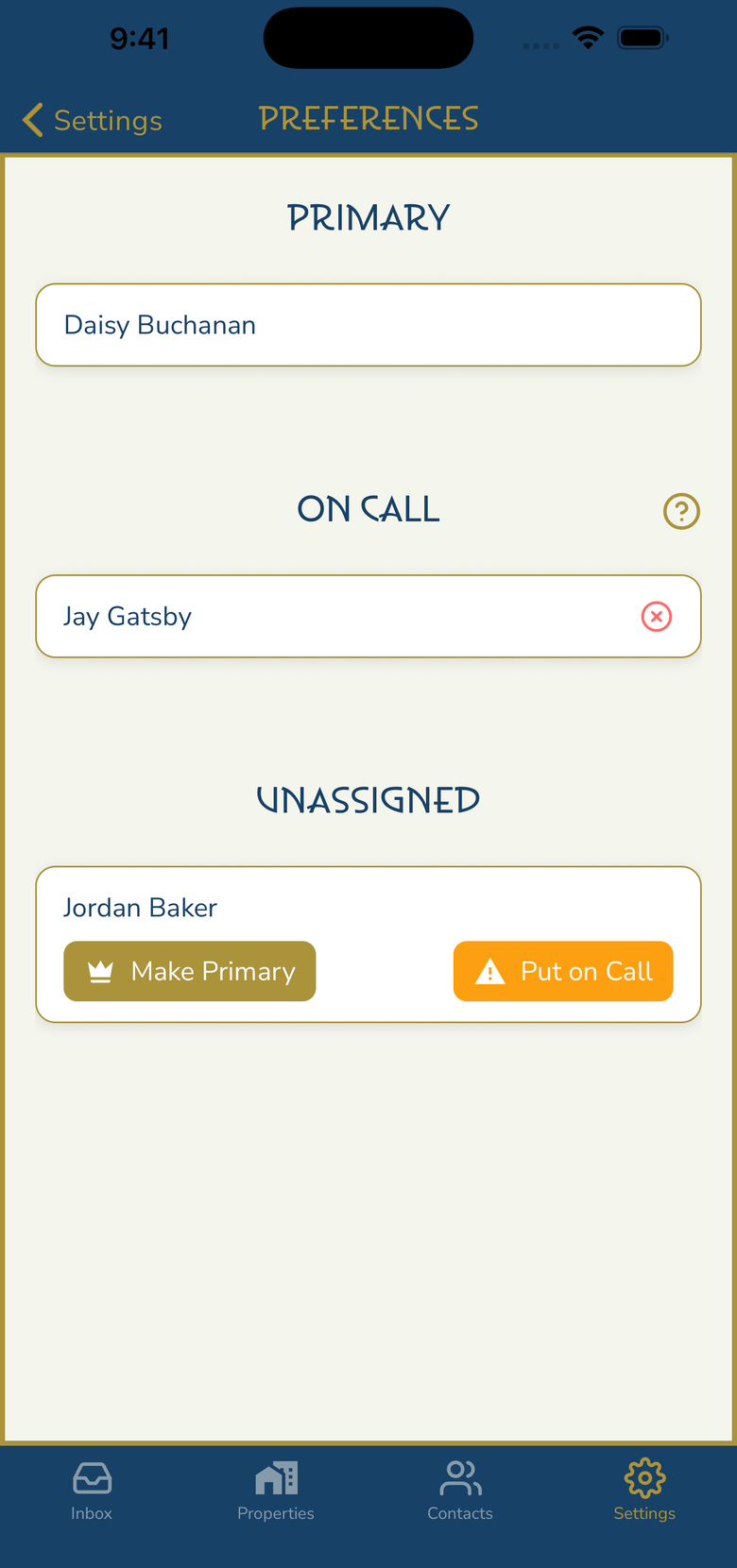 SET CALL PREFERENCES